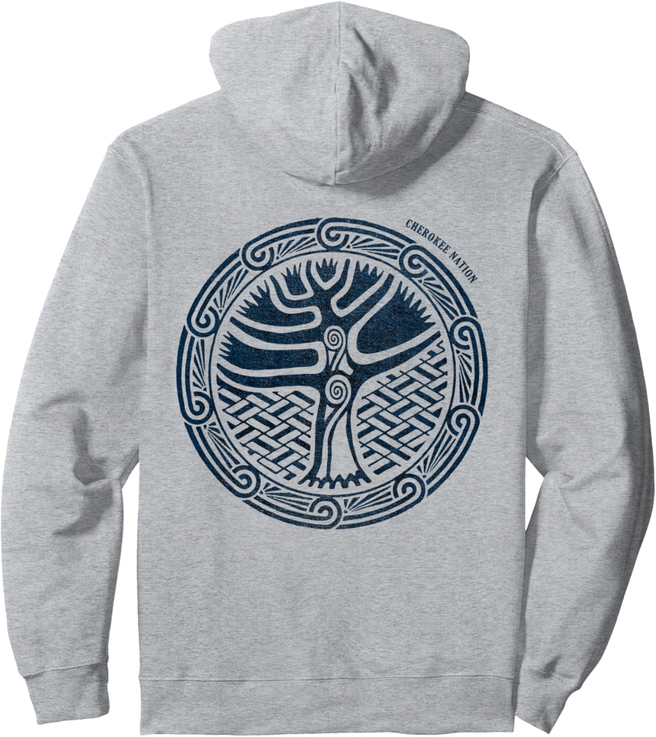 

Худи с изображением индейца племени чероки Indigenous American Proud Cherokee Tribe, серый