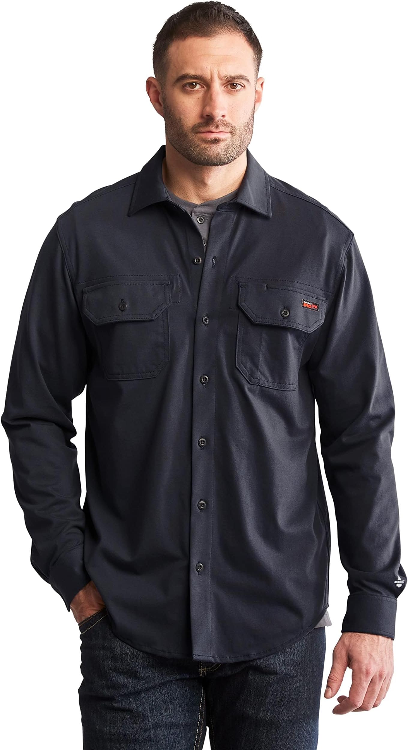 

Рубашка Timberland PRO Big & Tall FR Cotton Core Button Front Shirt, цвет Navy 1