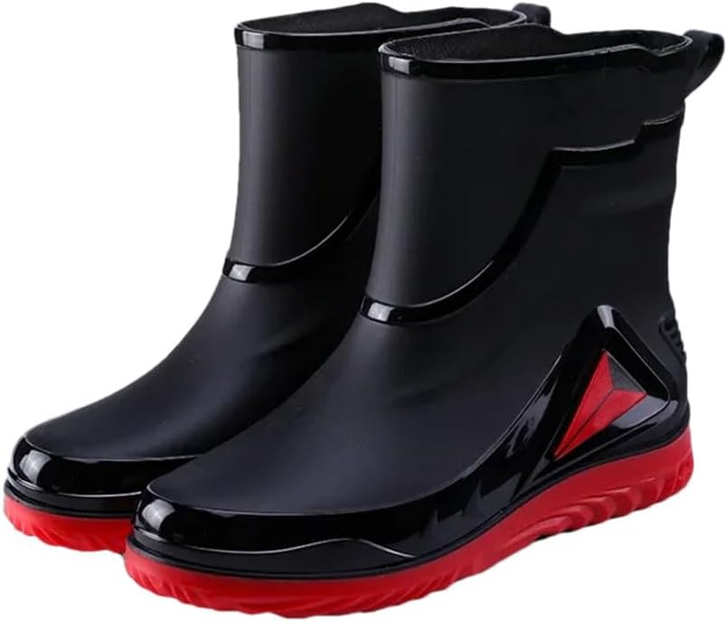 

Мужские водонепроницаемые дождевые ботинки для улицы, противоскользящие туфли, утепленные флисом, хлопковые теплые дождевые сапоги, обувь для кухни Generic, 38727