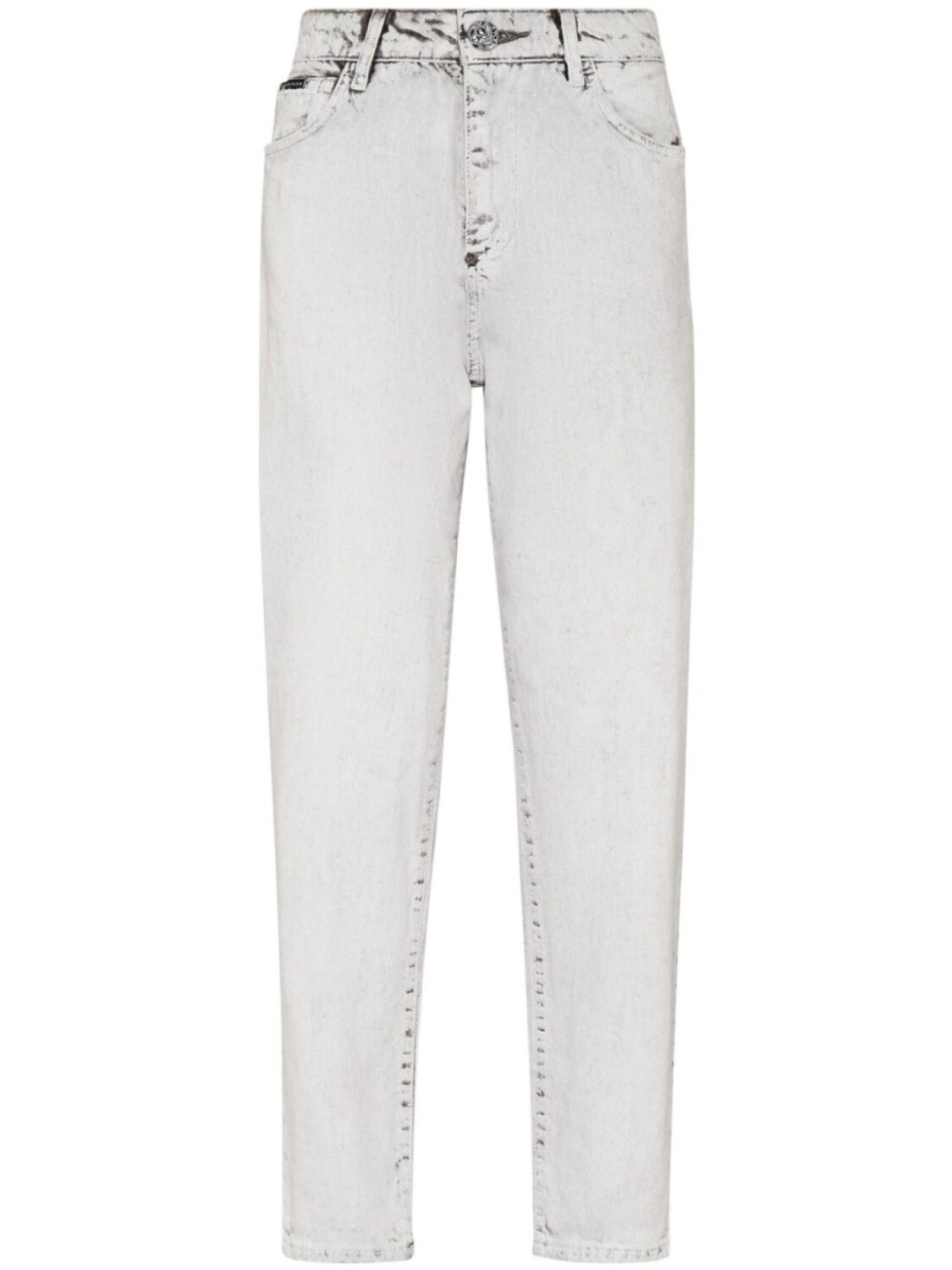 

Philipp Plein зауженные джинсы Mom Fit, серый