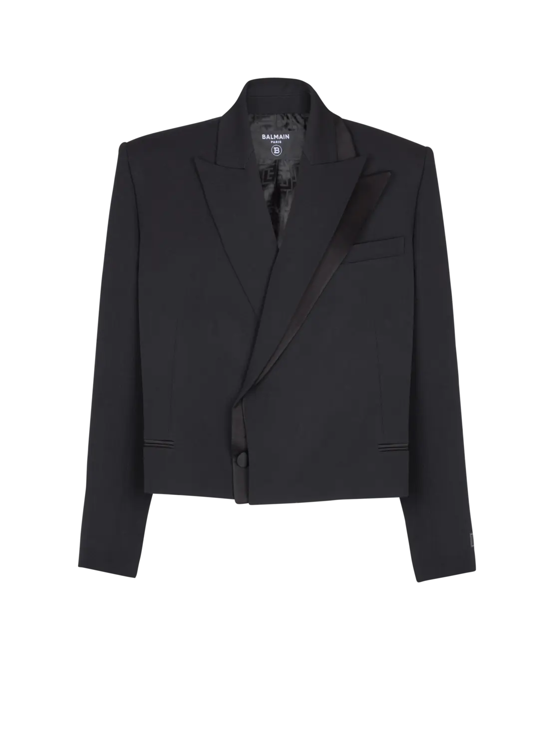 

Жакет из ткани грен де пудр Balmain, черный