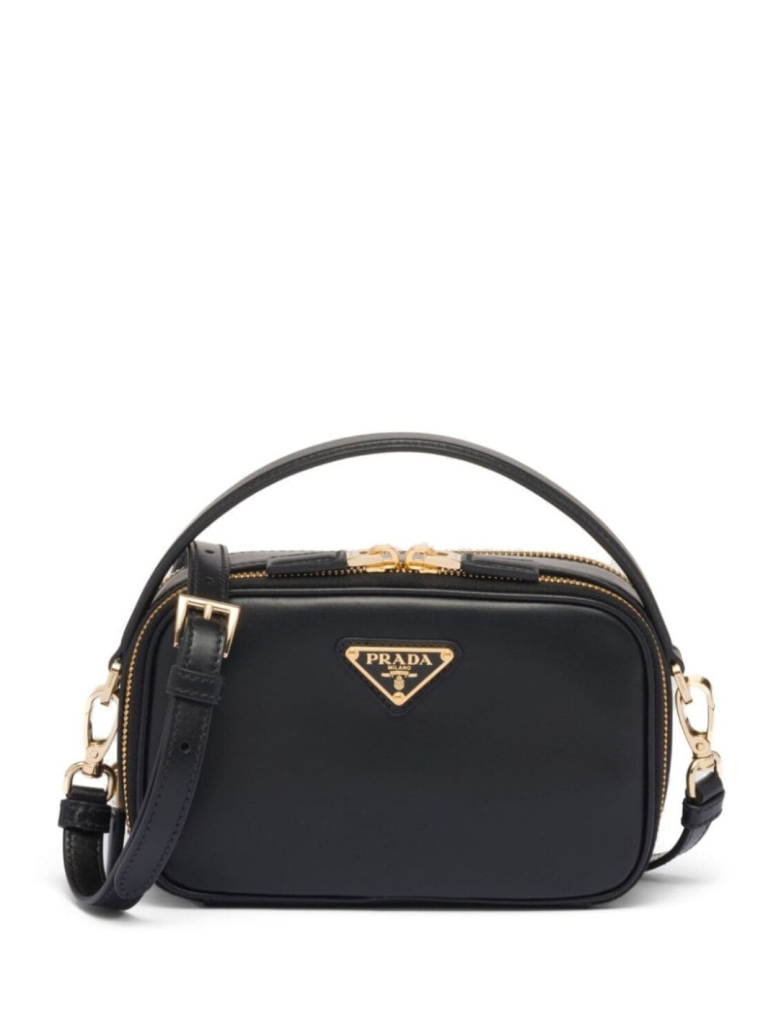

Мини-сумка Prada на плечо с логотипом, черный