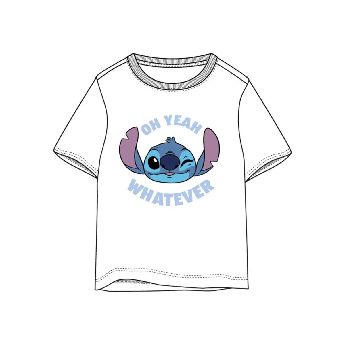 Футболка детская с принтом Stitch, Lilo & Stitch, белый