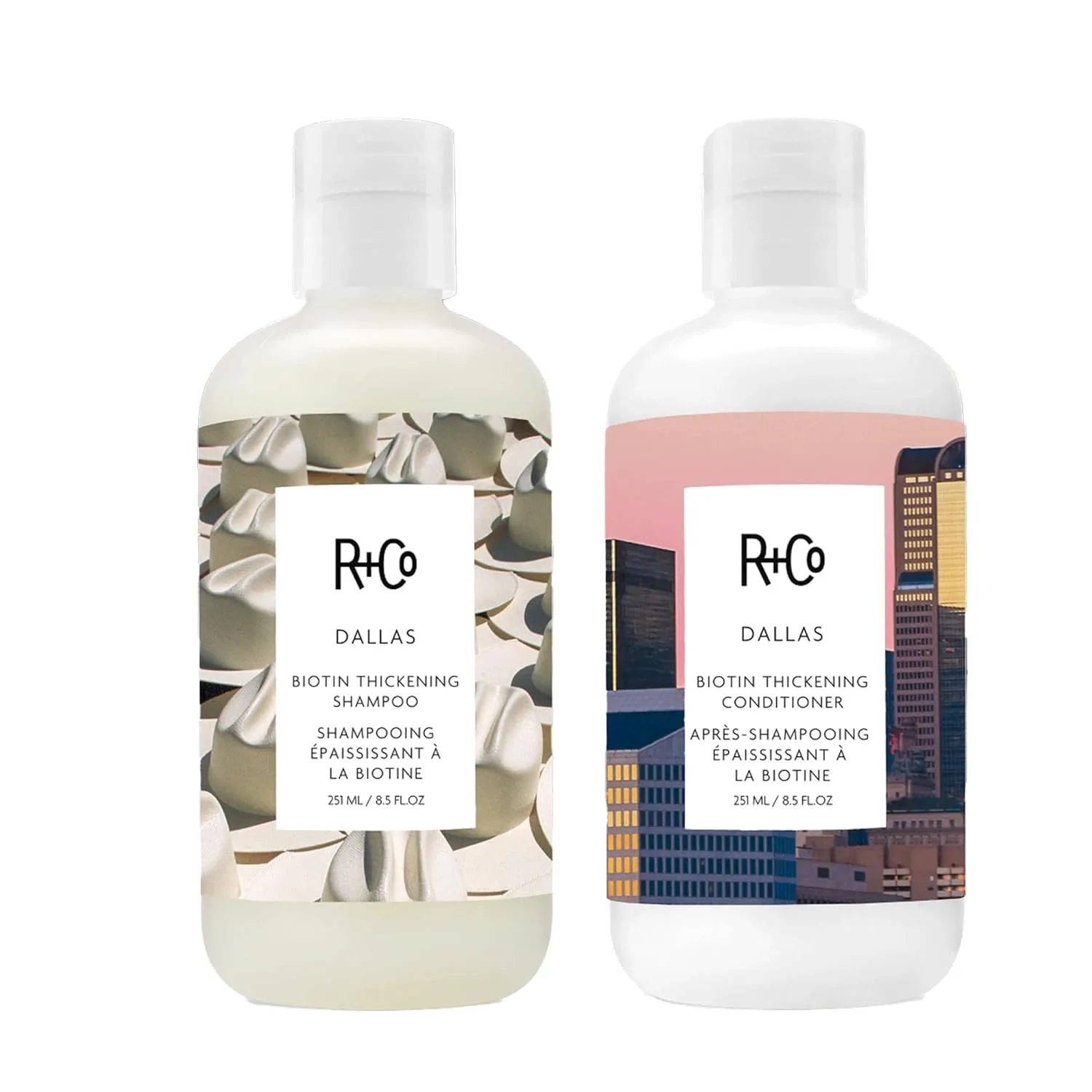 Набор шампуня и кондиционера r+co dallas biotin для объема, для тонких и редких волос, 8,5 унций (2 шт) 251 мл (2 шт.)