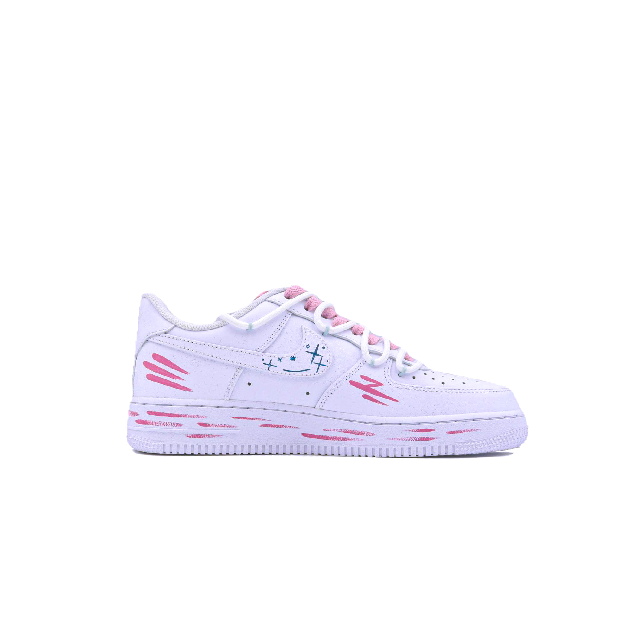 Детские кроссовки для скейтбординга Air Force 1 LE Low унисекс Nike, белый/розовый — фото 2