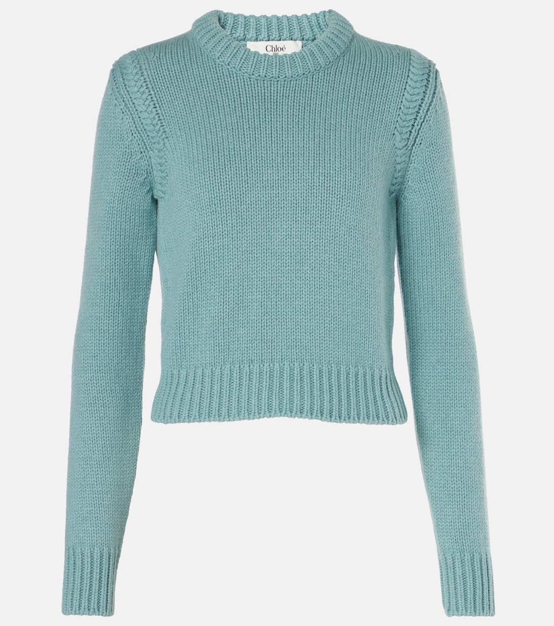 

Укороченный свитер из кашемира и хлопка Chloé, Aether Blue