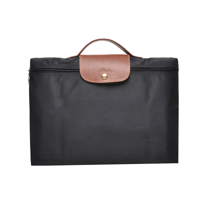 

LONGCHAMP Le Pliage Canvas с кожаной отделкой, портфель, клатч, труба, женская, черная