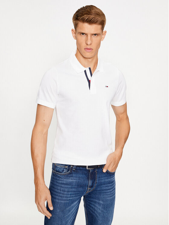 

Рубашка-поло узкого кроя Tommy Jeans, белый
