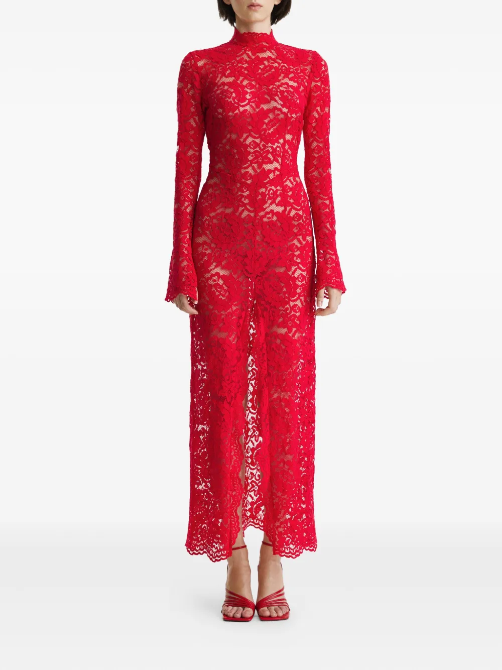 

Платье-водолазка с цветочным кружевом 2310 STUDIO, красный