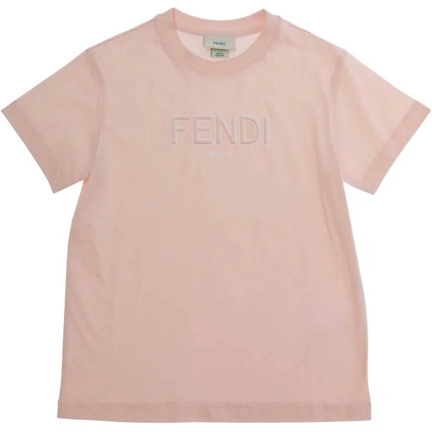 Футболка детская с круглым вырезом FENDI розовая