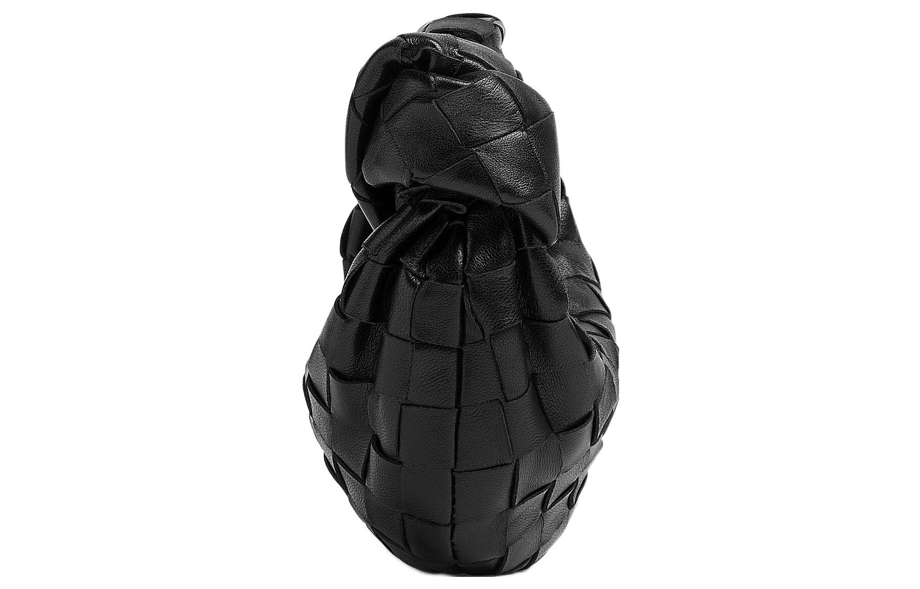 Bottega Veneta Сумка мини из кожи ягнёнка женская чёрная — фото 3
