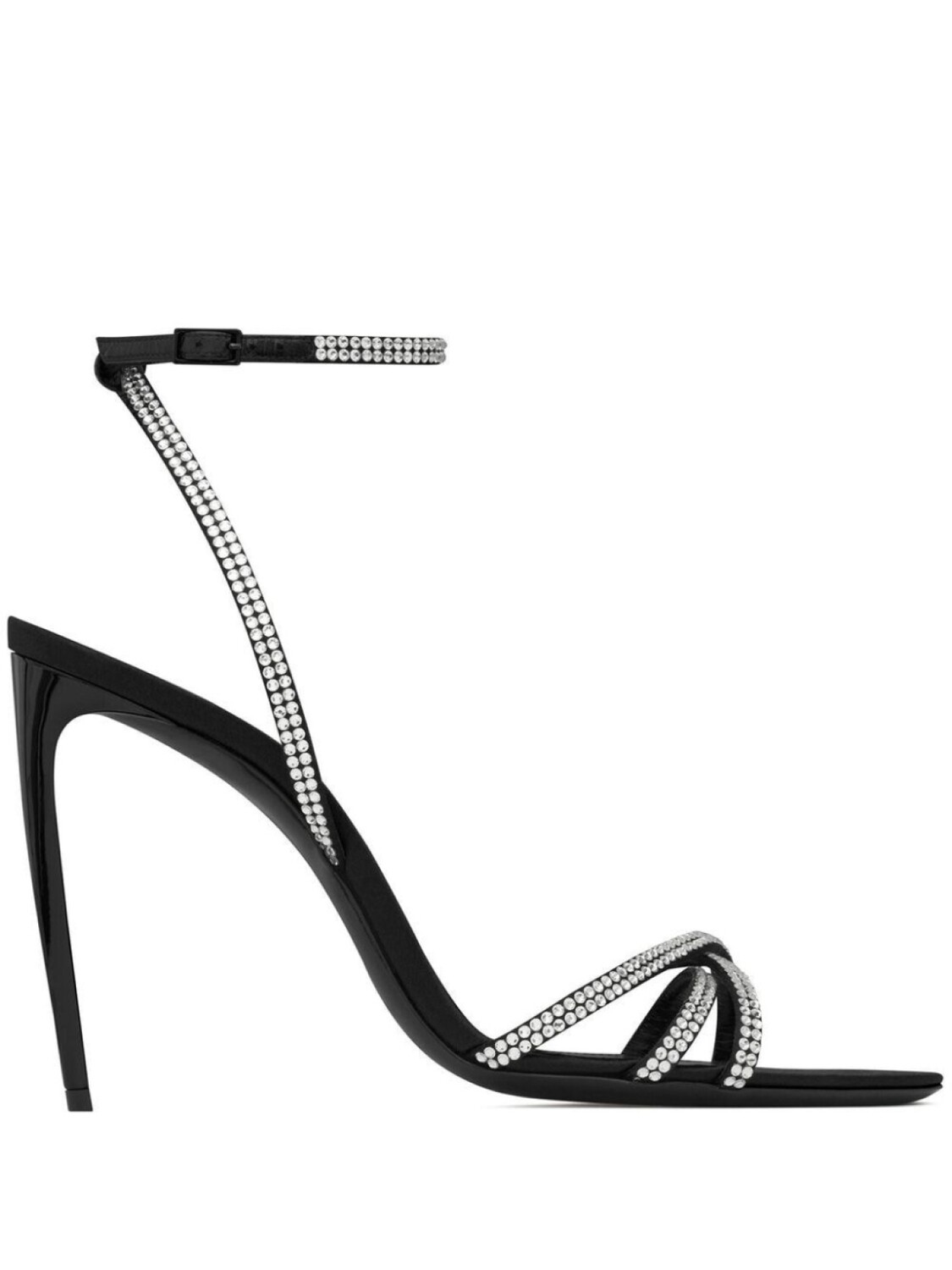 

Saint Laurent босоножки Ava 105 со стразами, черный