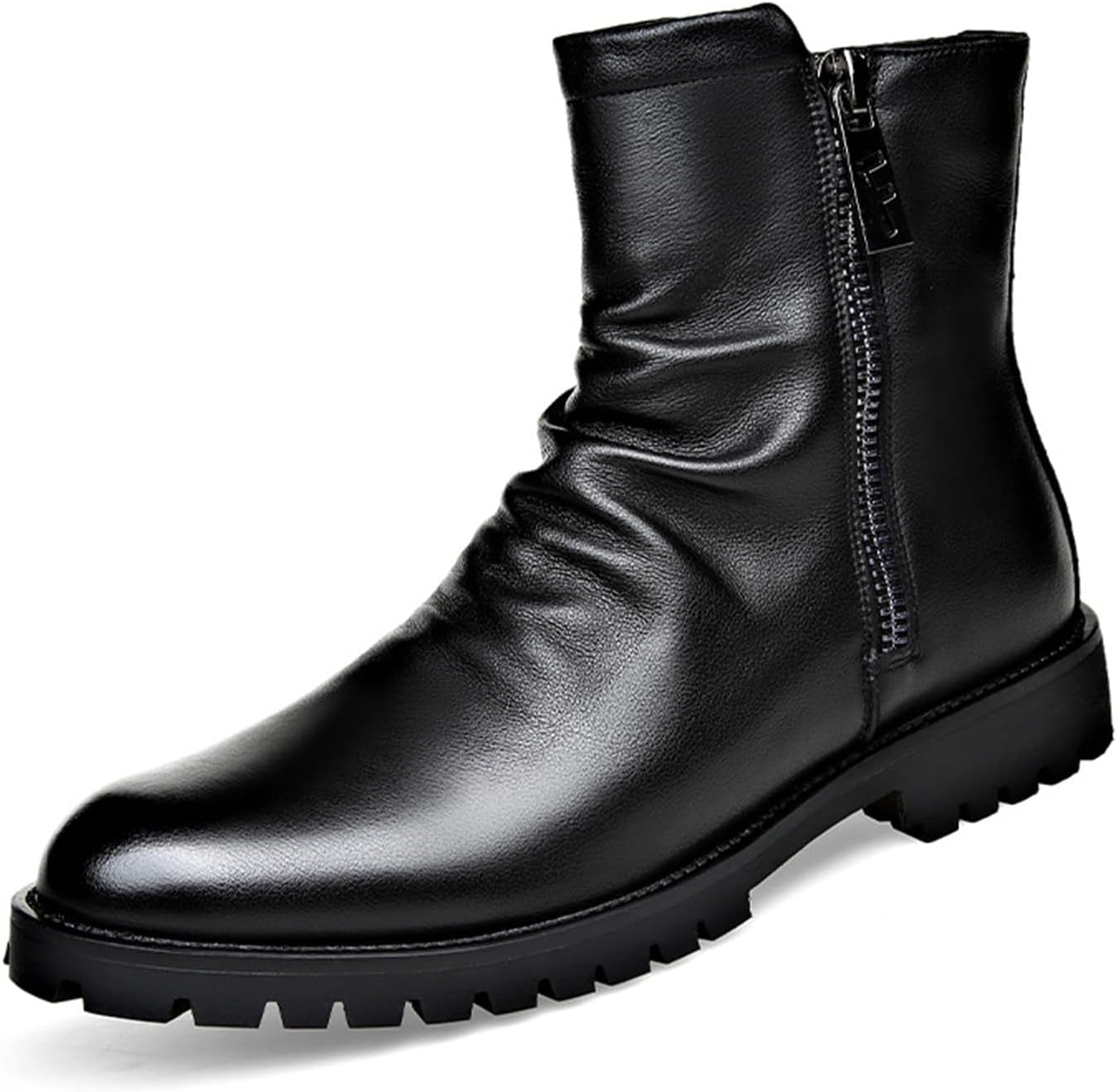 

Мужские ботинки челси: модные, повседневные, в стиле ретро, с боковой молнией, мотоциклетные ботинки Abborora, черный