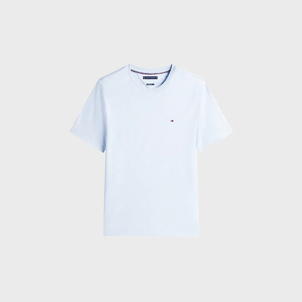 Мужская однотонная футболка Seasonal синего цвета от Tommy Hilfiger