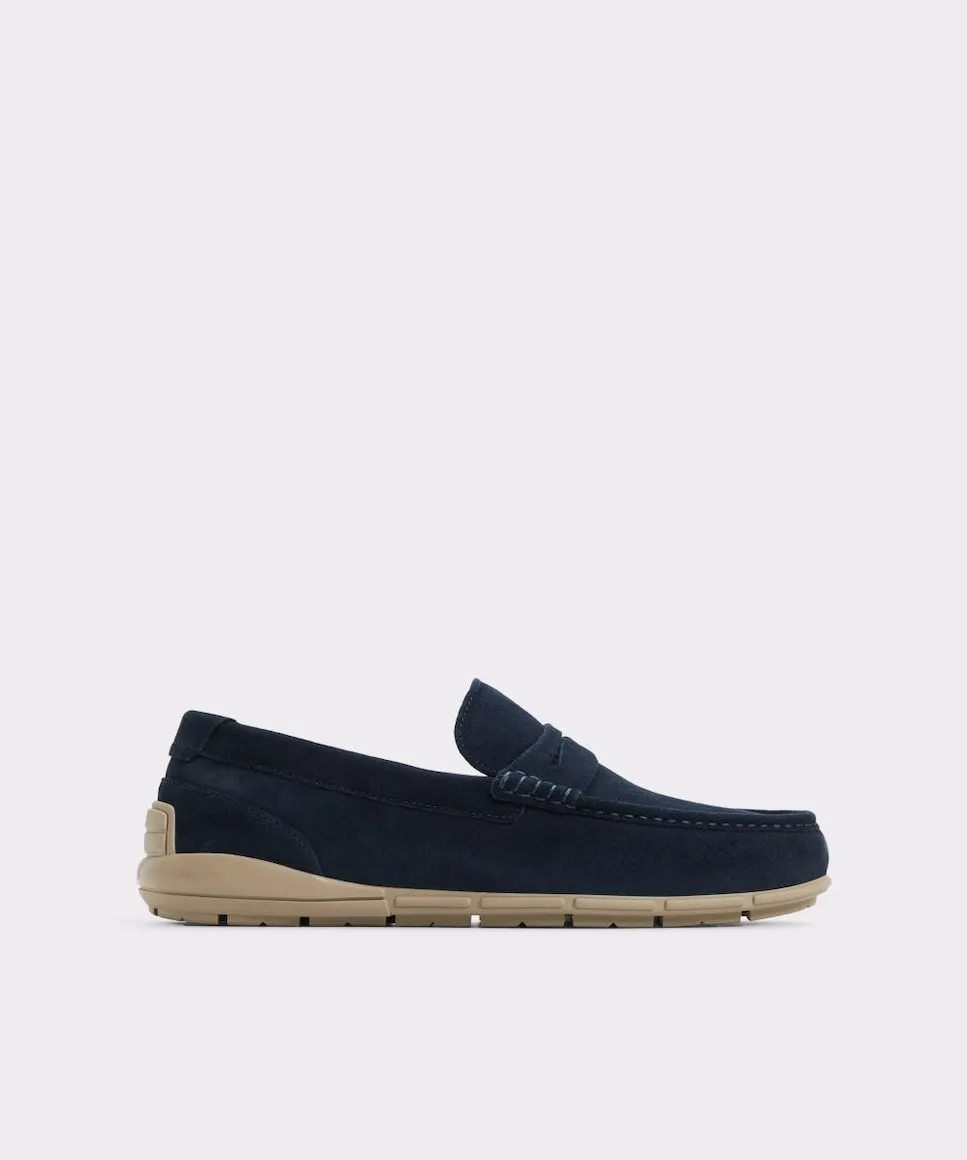 

Мужские кожаные мокасины с круглым носком Aldo, тёмно-синий