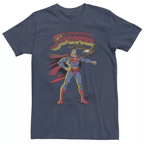 

Футболка с принтом "Приключения Супермена" DC Comics больших размеров Licensed Character, синий