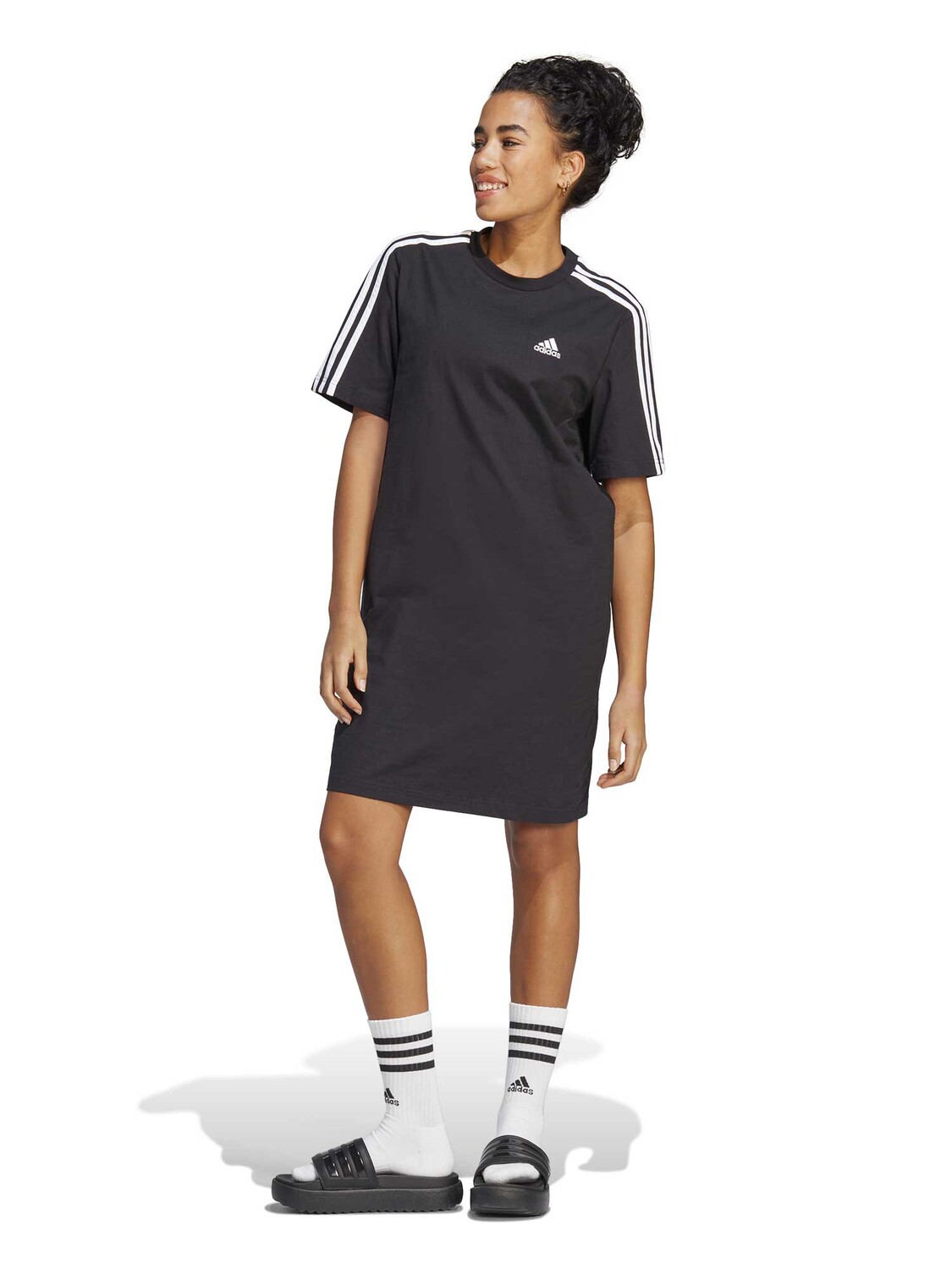 

Платье Adidas Sportswear Essentials 3-Stripes Single Jersey Boyfriend, черный