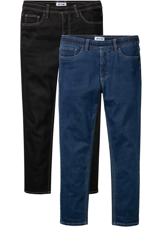 

Прямые джинсы John Baner Jeanswear 2 шт, синий/черный