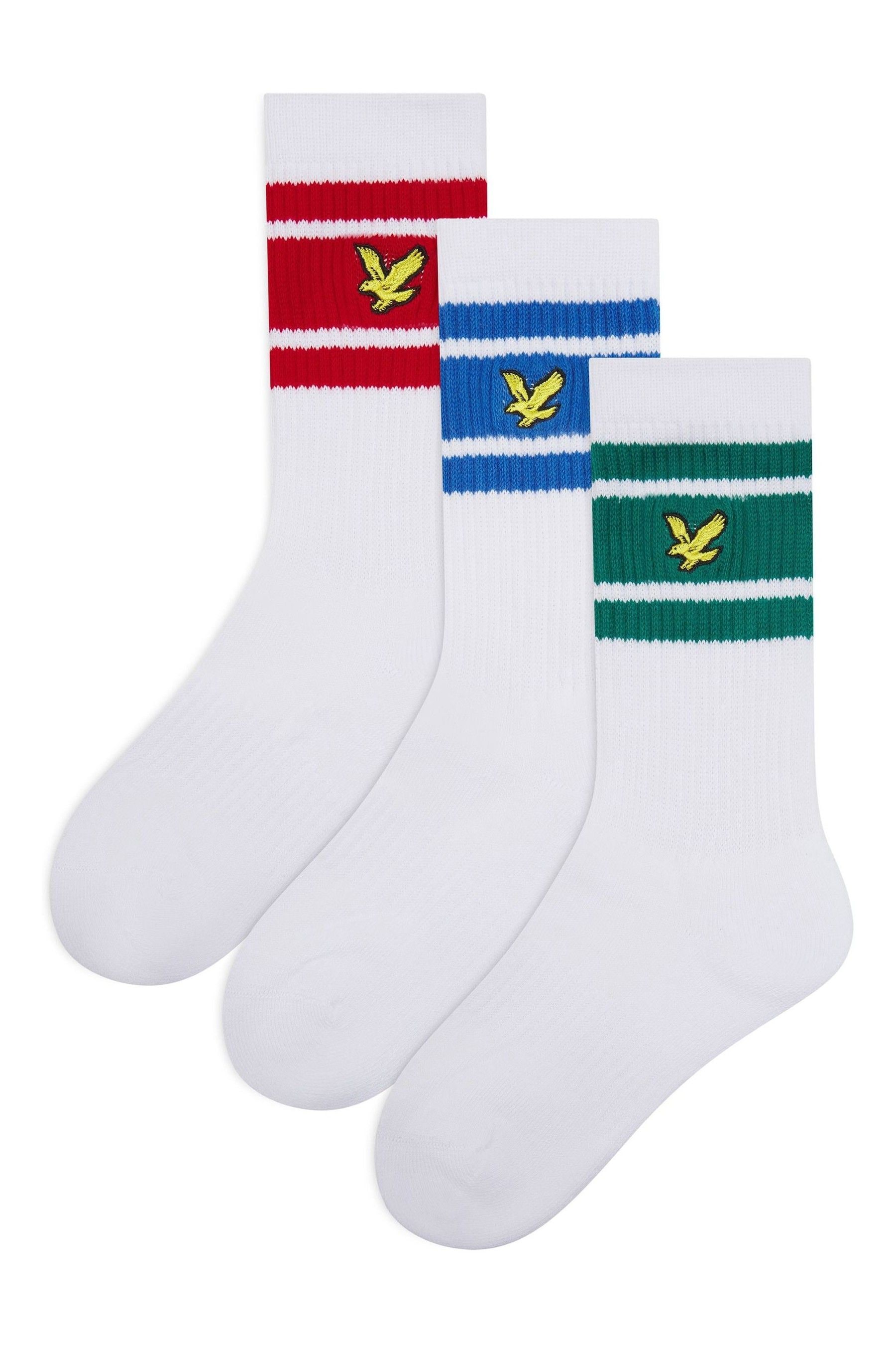 

3 пары носков для мальчиков Webb Auto Stripe Sport Lyle & Scott, белый