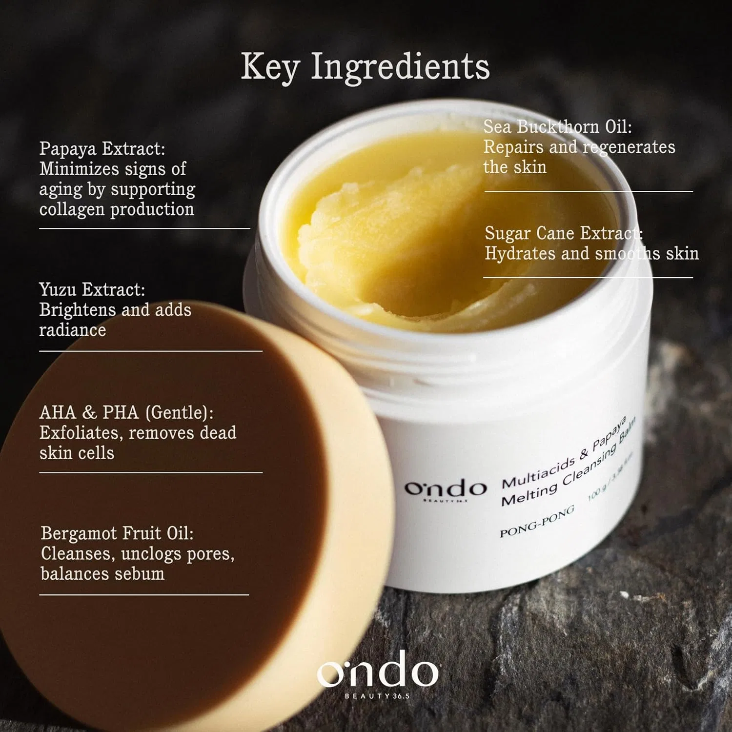 Средство для снятия макияжа Ondo — Очищающий бальзам для лица Beauty .5 MULTIACIDS & PAPAYA, 100 г — фото 4
