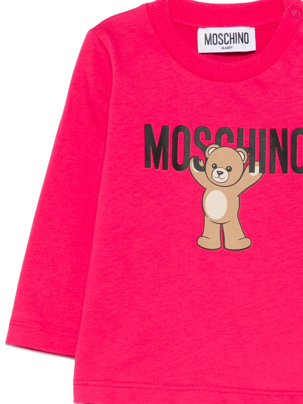 Топ с длинными рукавами и принтом Teddy Bear Moschino Kids, розовый — фото 3