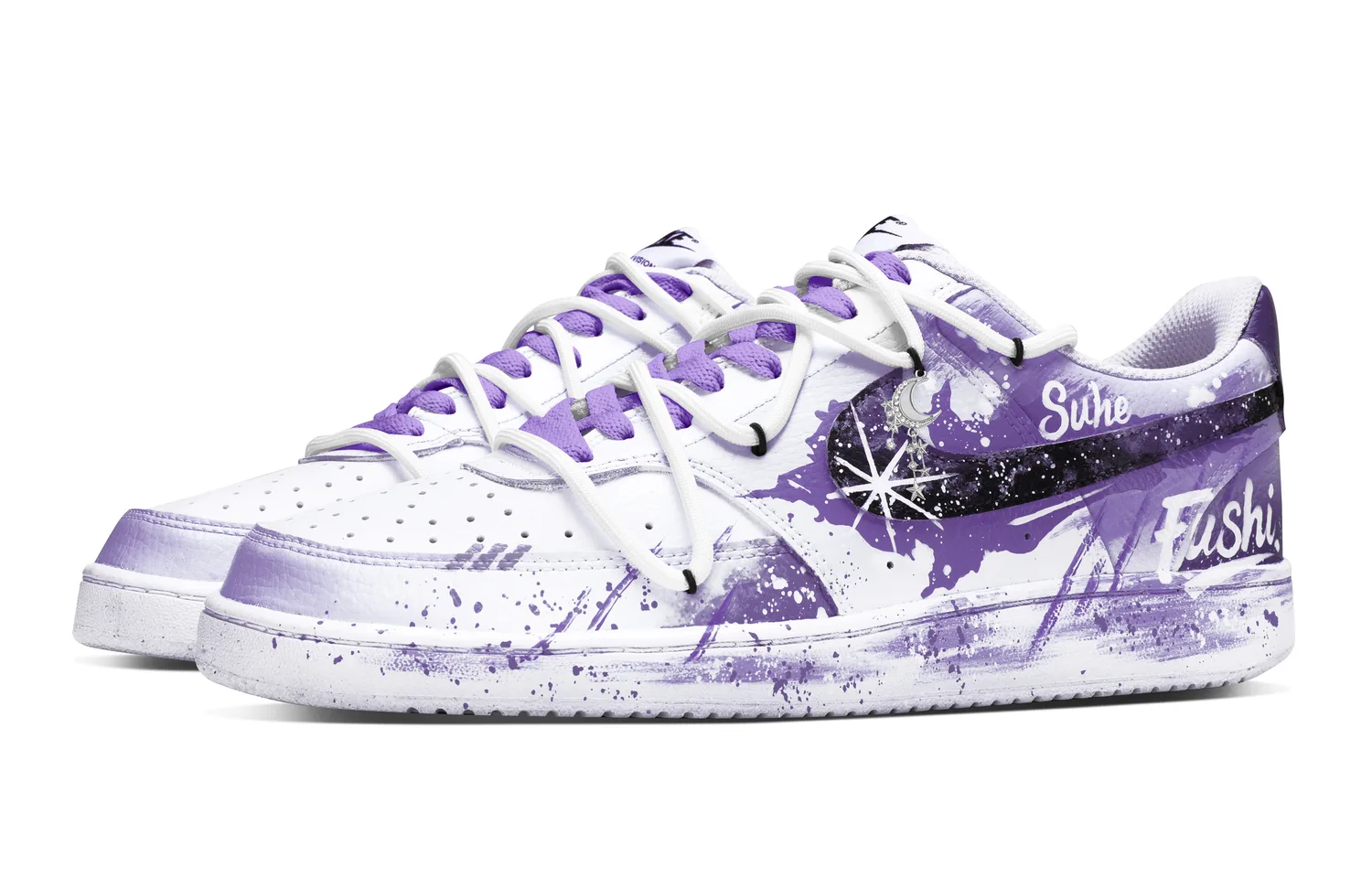 Nike Court Vision 1 Slip Resistant Abrasion Resistant низкие кроссовки для скейтбординга Unisex Purple — фото 4