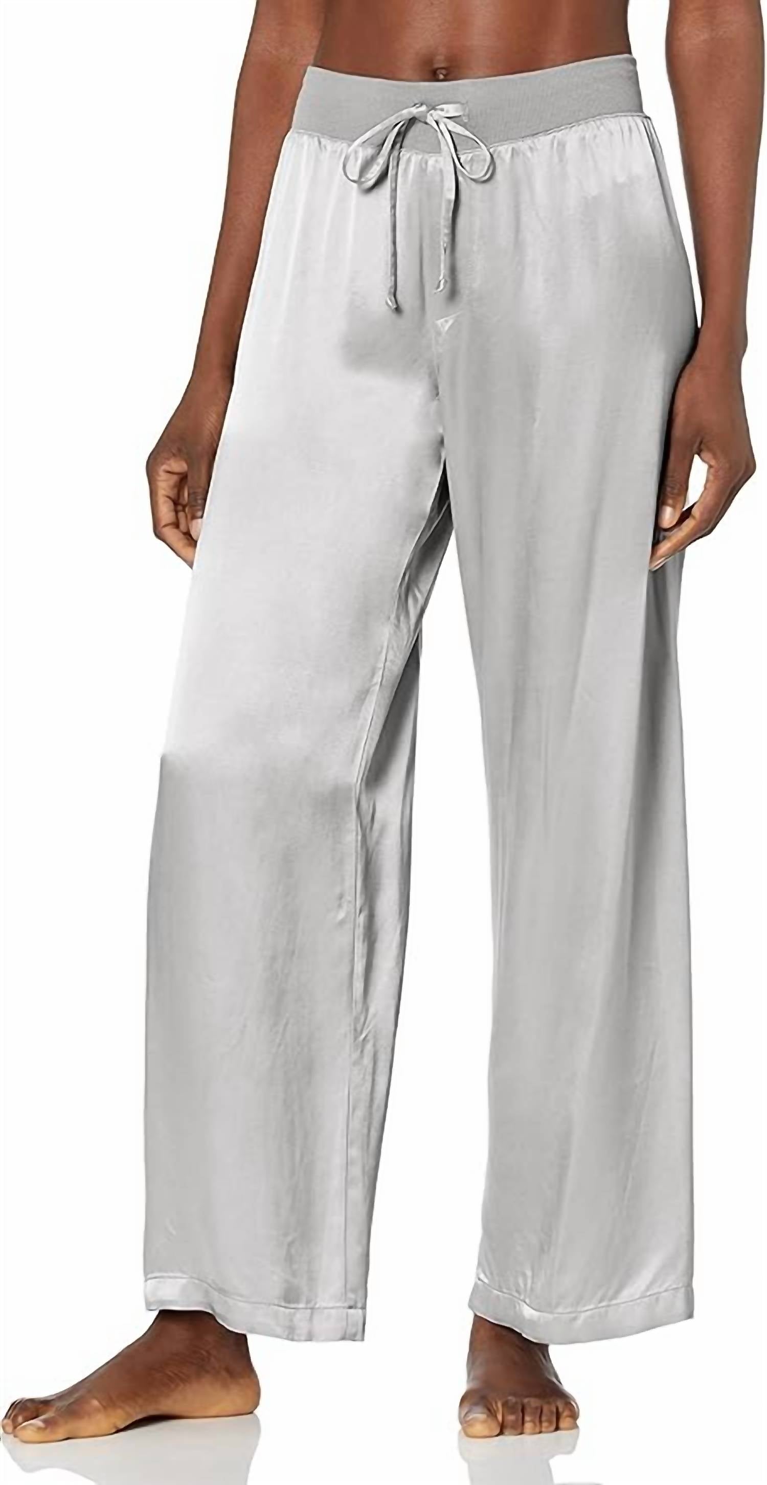 

Джоли атласные брюки в темно-серебристом цвете PJ Harlow