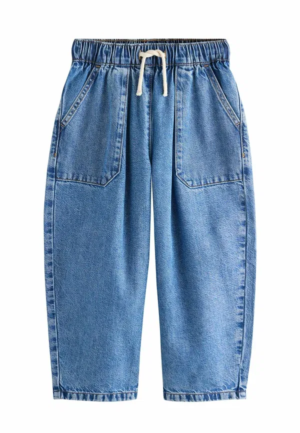 Джинсы Next Pullon barrel relaxed fit, средне-синий