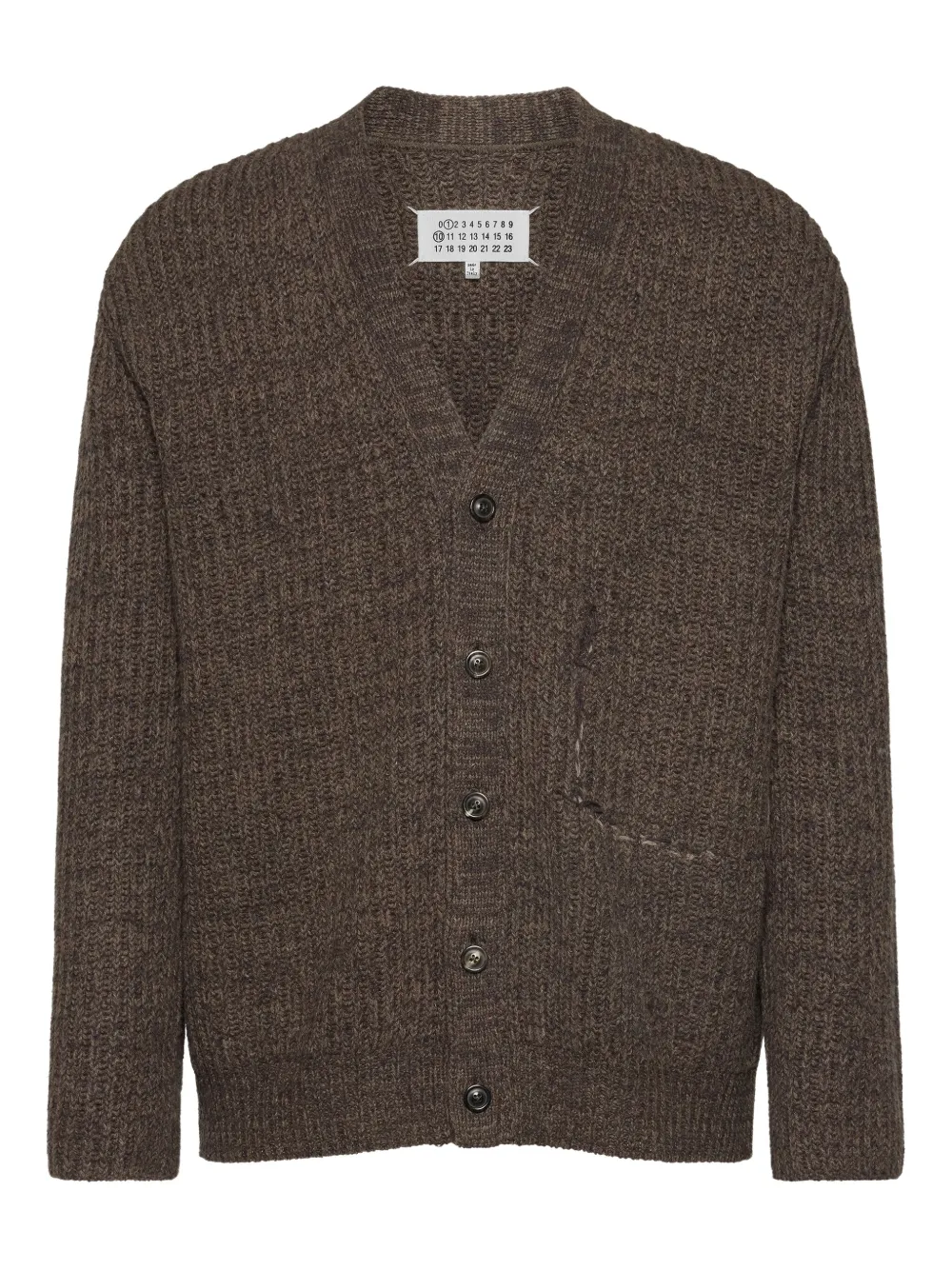 

Шерстяной кардиган в рубчик MAISON MARGIELA, коричневый