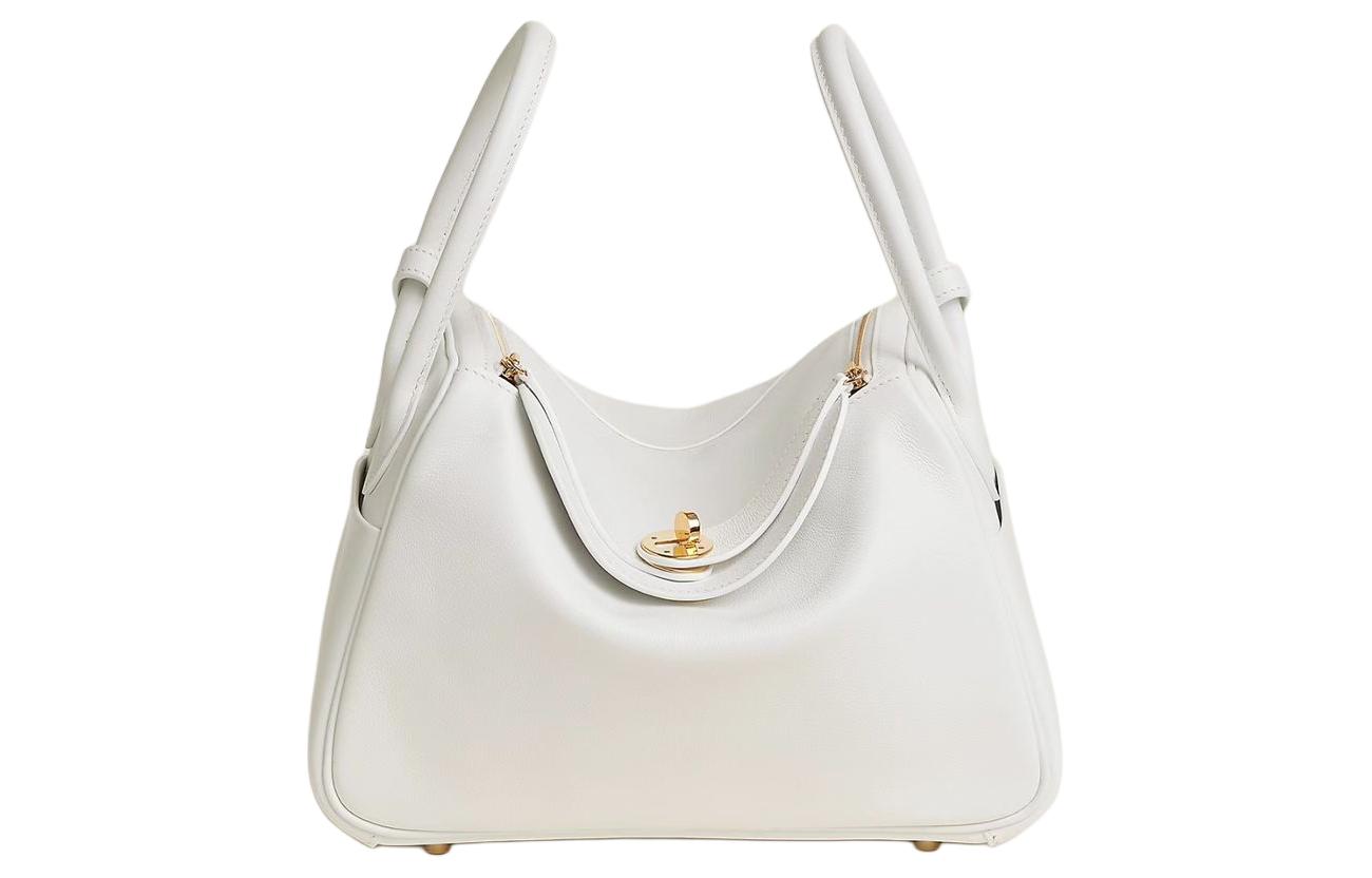 

HERMES Сумка Lindy Evercolor из телячьей кожи, портативная, через плечо, женская, 0U, новая, белая, новая, белая