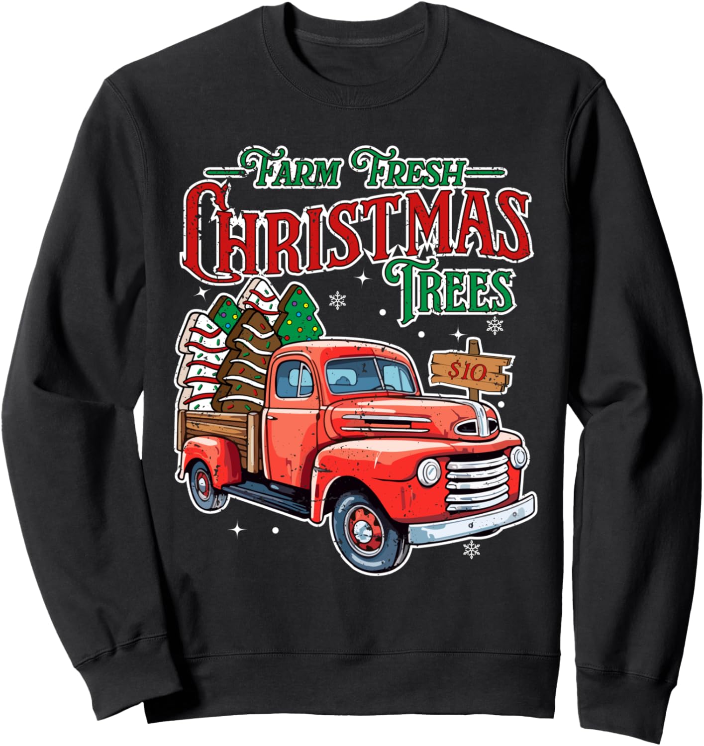 

Милая винтажная рождественская толстовка с красным грузовиком в старинном стиле Cute Fun Christmas Tree Design Gym Fitness Workout