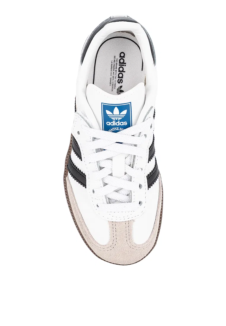 Кроссовки детские, на эластичных шнурках, Samba OG, adidas, белый/черный — фото 4