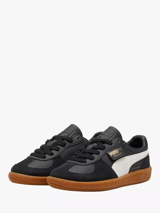 Детские кроссовки Palermo из смешанной кожи, черно-серые PUMA — фото 2