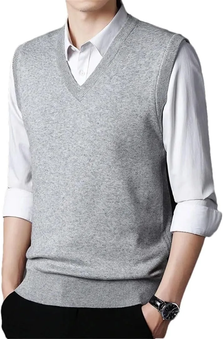 

Мужской свитер-жилет V-образный вырез без рукавов Tdvcpmkk