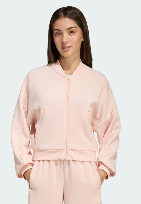 Куртка-Бомбер future icons с тремя полосками и застежкой-молнией Adidas Performance, Blush Pink/Pink Tint