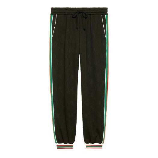 

Брюки classic red green gg knit jogging sports pants black Gucci, черный