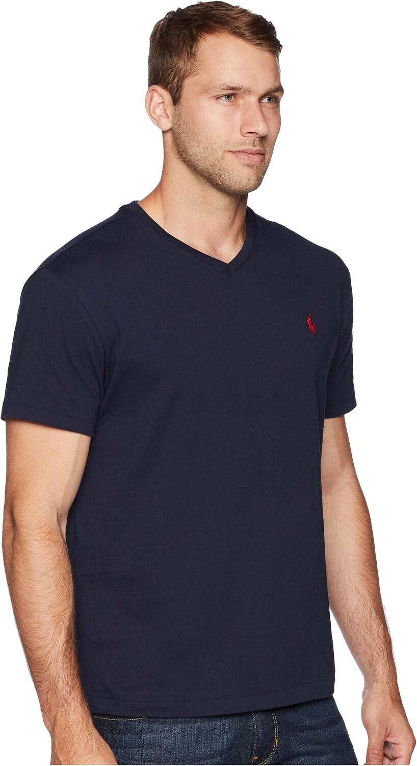 Классическая футболка с V-образным вырезом Polo Ralph Lauren, цвет Ink — фото 4