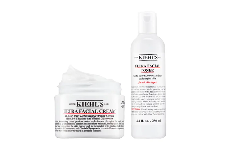 Kiehl's Набор из 3 тоников и очищающих средств для увлажнения кожи, успокаивающий и восстанавливающий, подарок на день рождения мамы, 3 High Hydrating Cream 50ml+High Moisturizing Toner 250ml