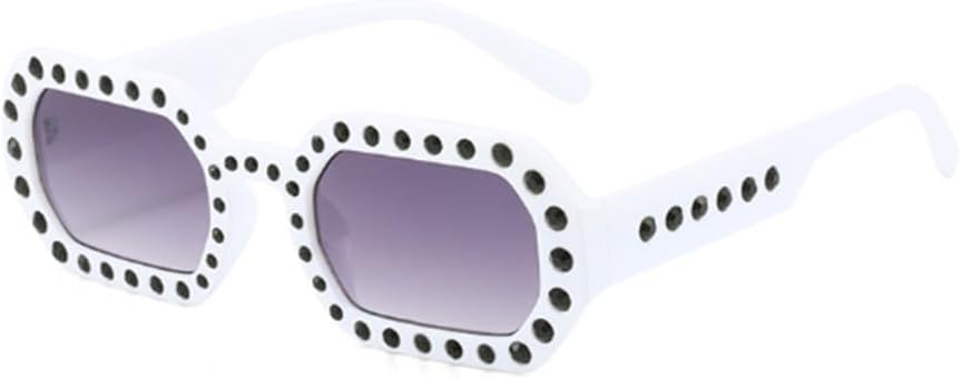 

Маленькие восьмиугольные солнцезащитные очки с кристаллами для женщин и мужчин, винтажные солнцезащитные очки со стразами, женские солнцезащитные очки UV400 HDUBFY, C6 White Black Crys