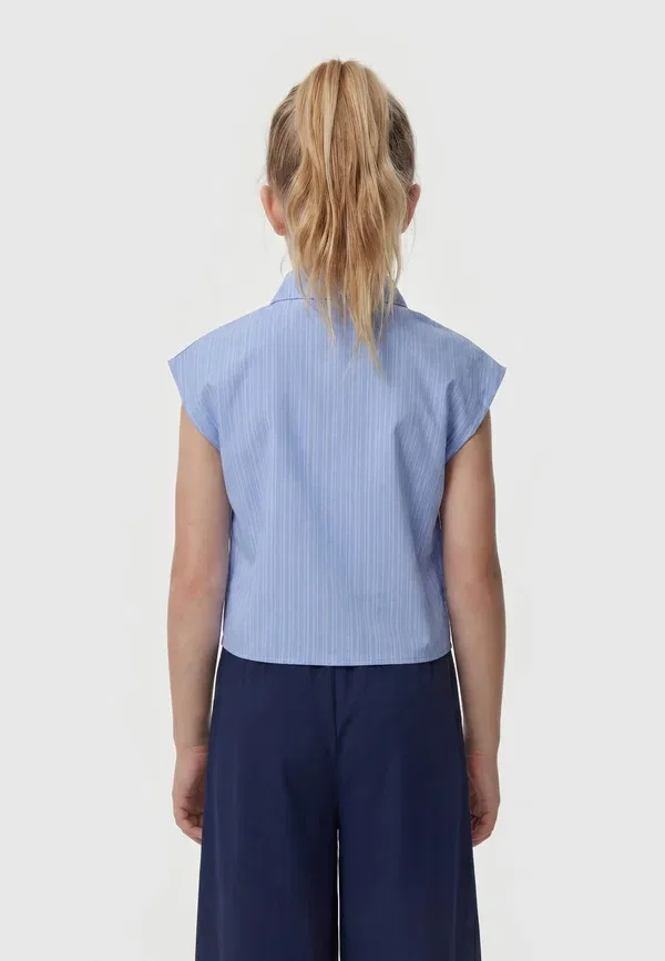 Блуза Guess Knot shirt button down, светло-голубая — фото 3
