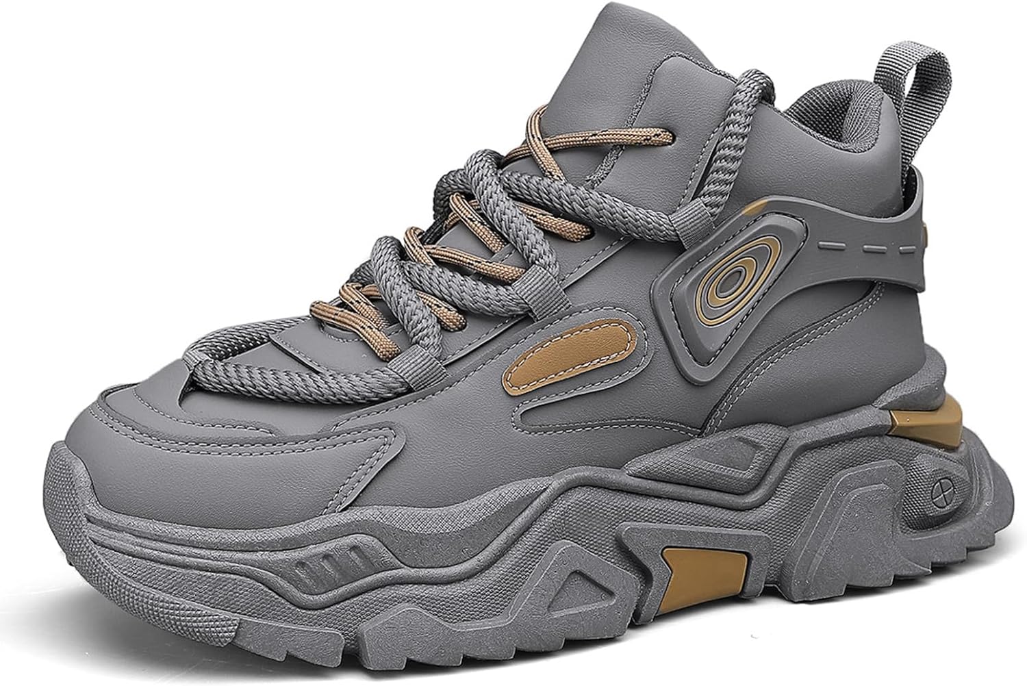 

Мужские модные кроссовки высокие для ходьбы, спортивные и повседневные кроссовки, массивные кроссовки для мужчин Spwagym, серый