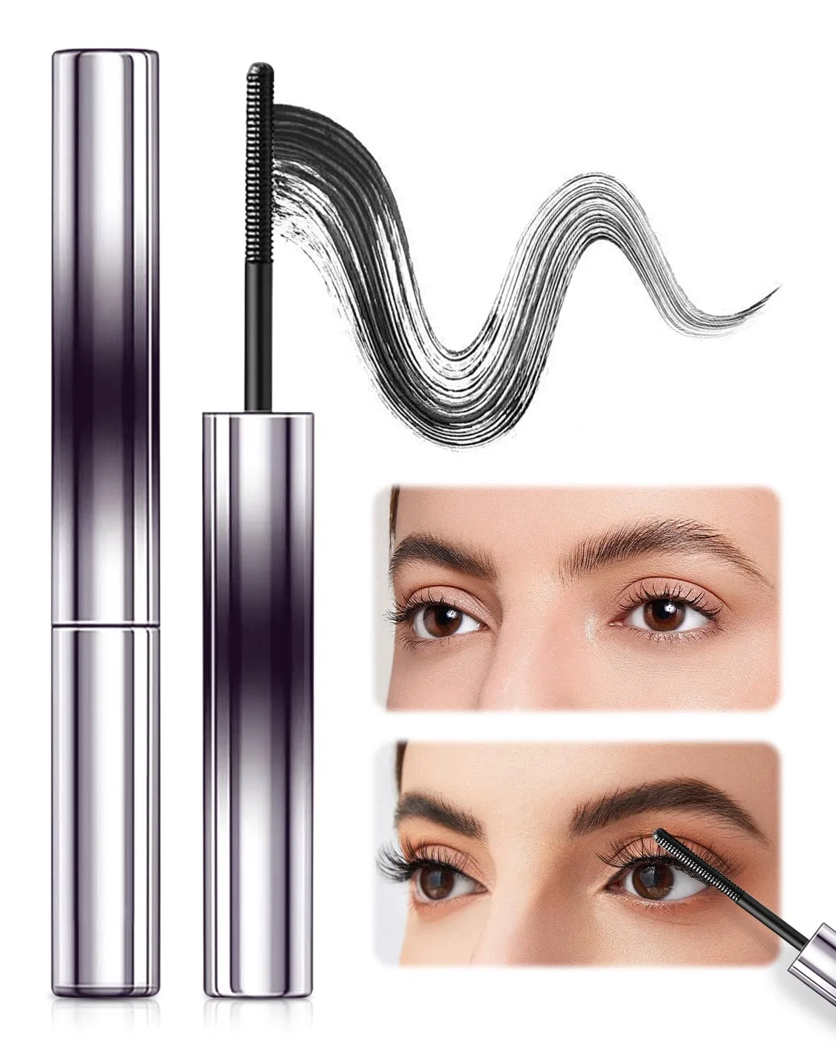 3D металлическая тушь для ресниц 2026 Curling Eyelash Iron, водостойкая, черная Comenem, Black