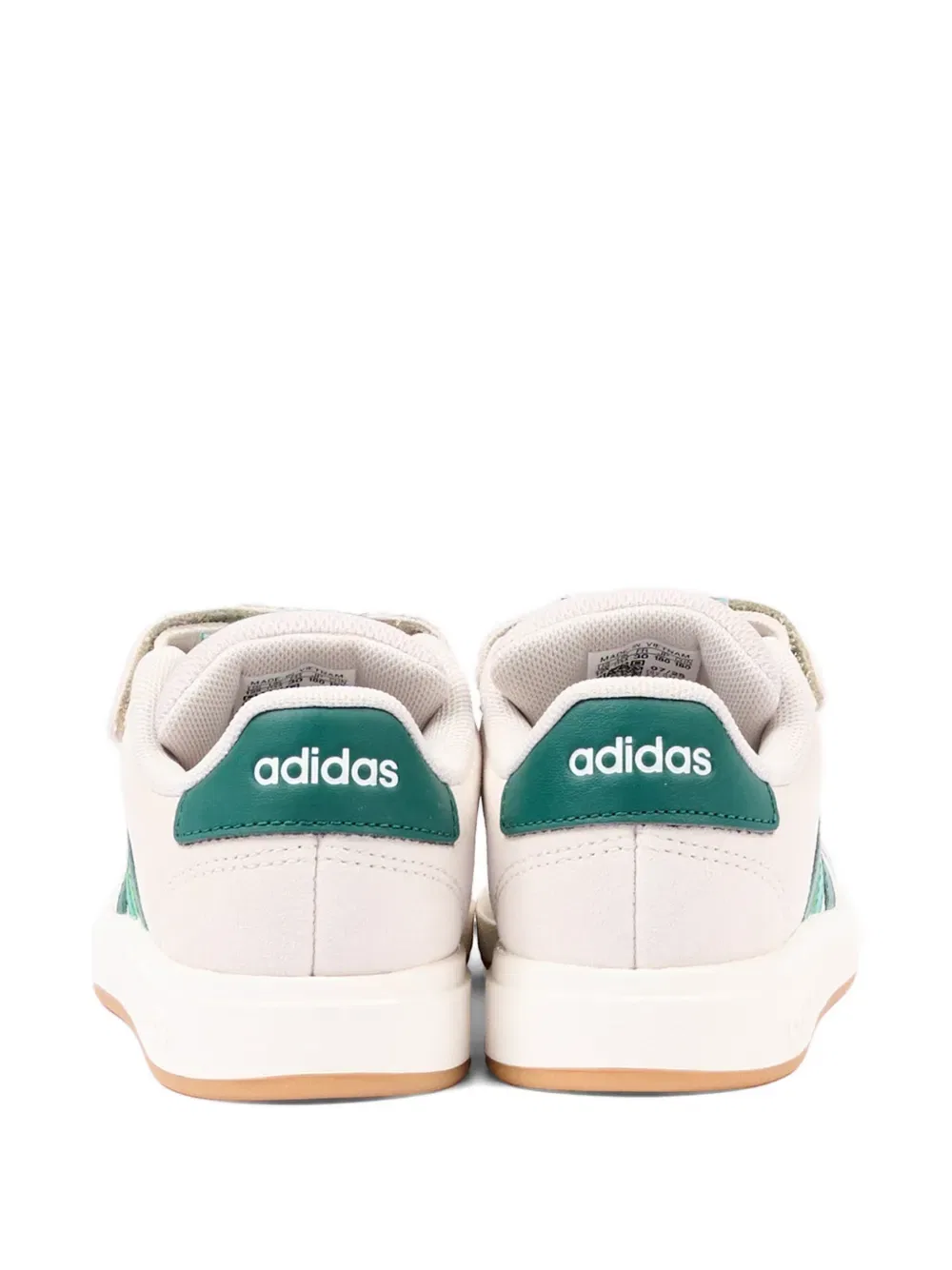 Кроссовки из кожи в полоску с ремешком на липучке Adidas Kids, нейтральный — фото 3