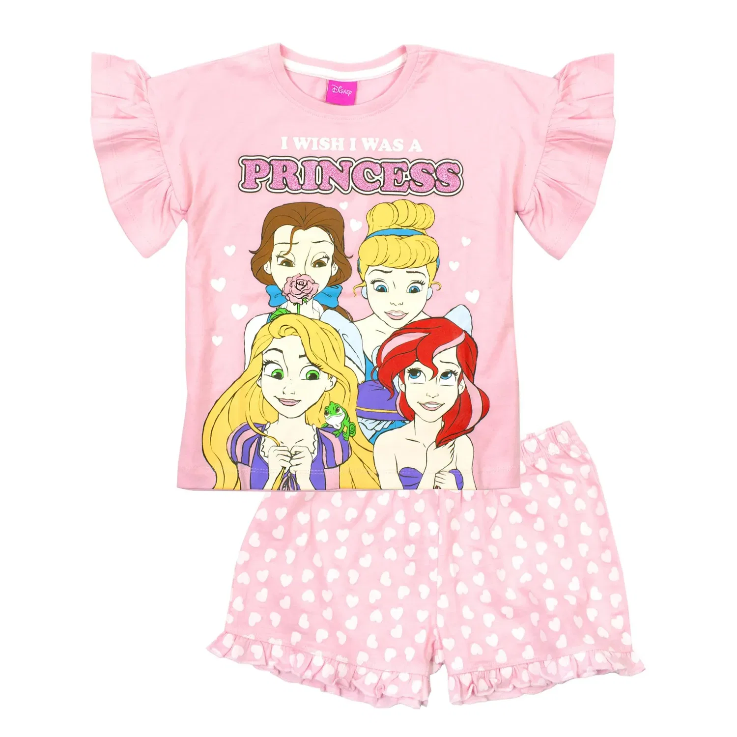Пижама для девочек Disney Princesses, розовая, 100% хлопок, розовый — фото 4