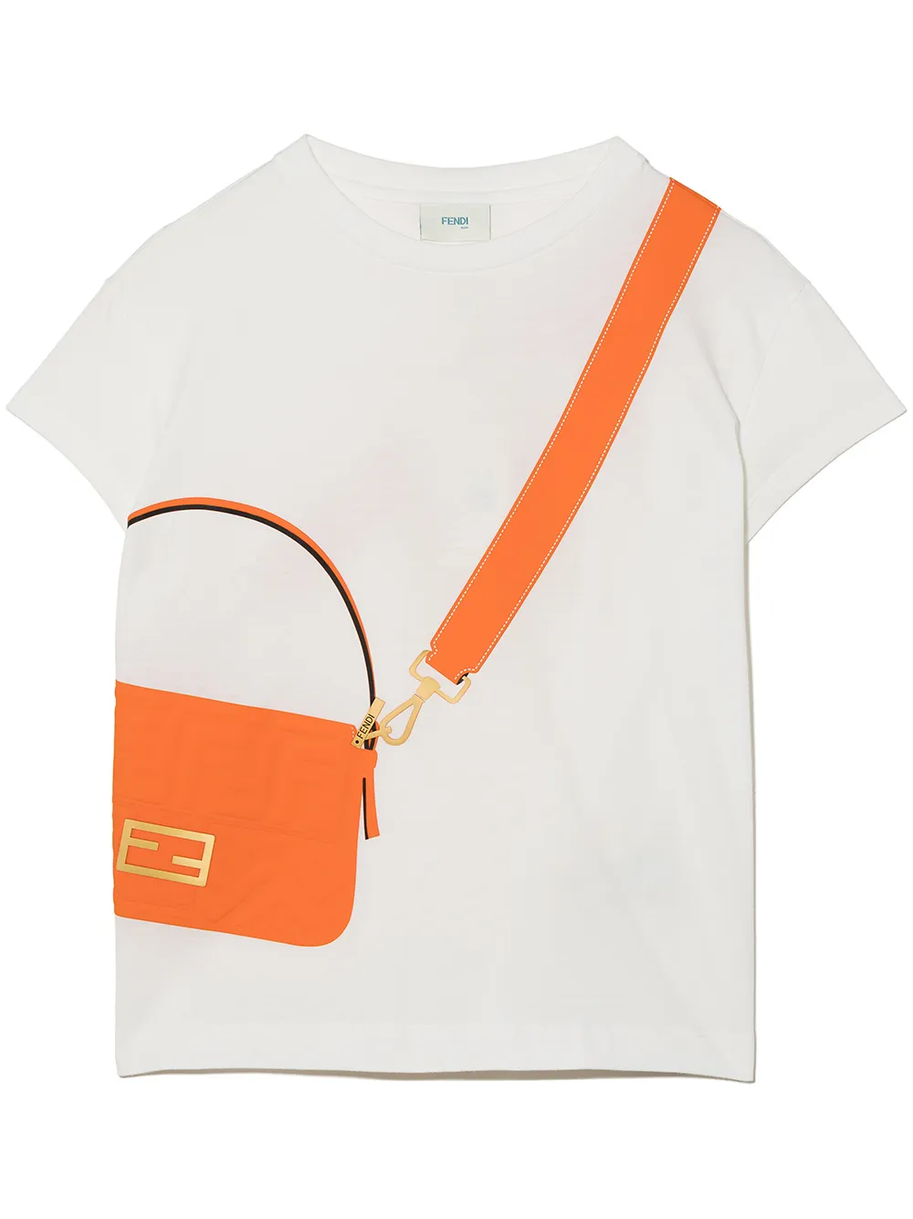 

Футболка с принтом FENDI KIDS, белый