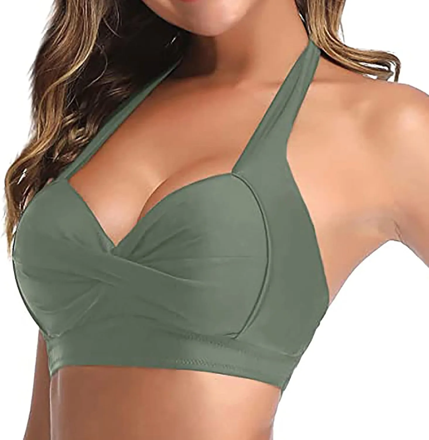 Женский топ танкини Backless Halter с завязками и сборками — фото 3