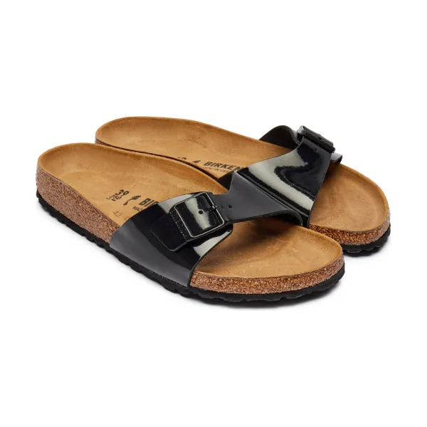 Узкие тапочки Madrid с добавлением кожи Birkenstock, черный — фото 2