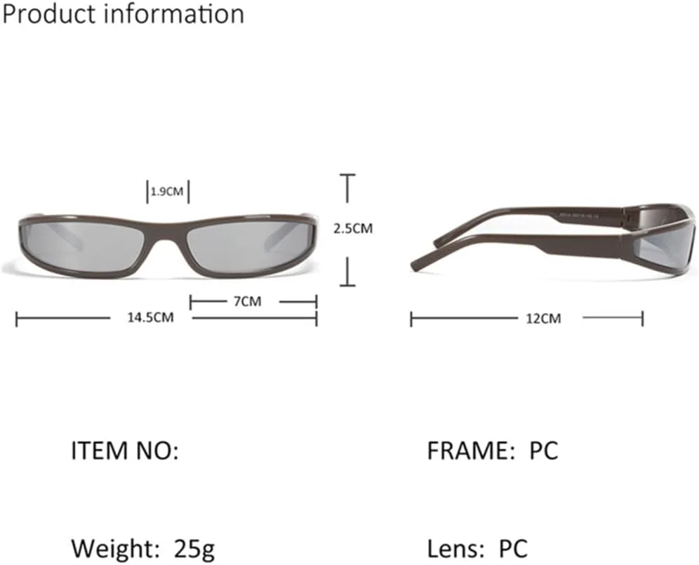 

Солнцезащитные очки для женщин и мужчин, винтажные, в маленькой прямоугольной оправе, обтекаемые, в стиле панк, стильные, с зеркальными линзами HDUBFY, C3