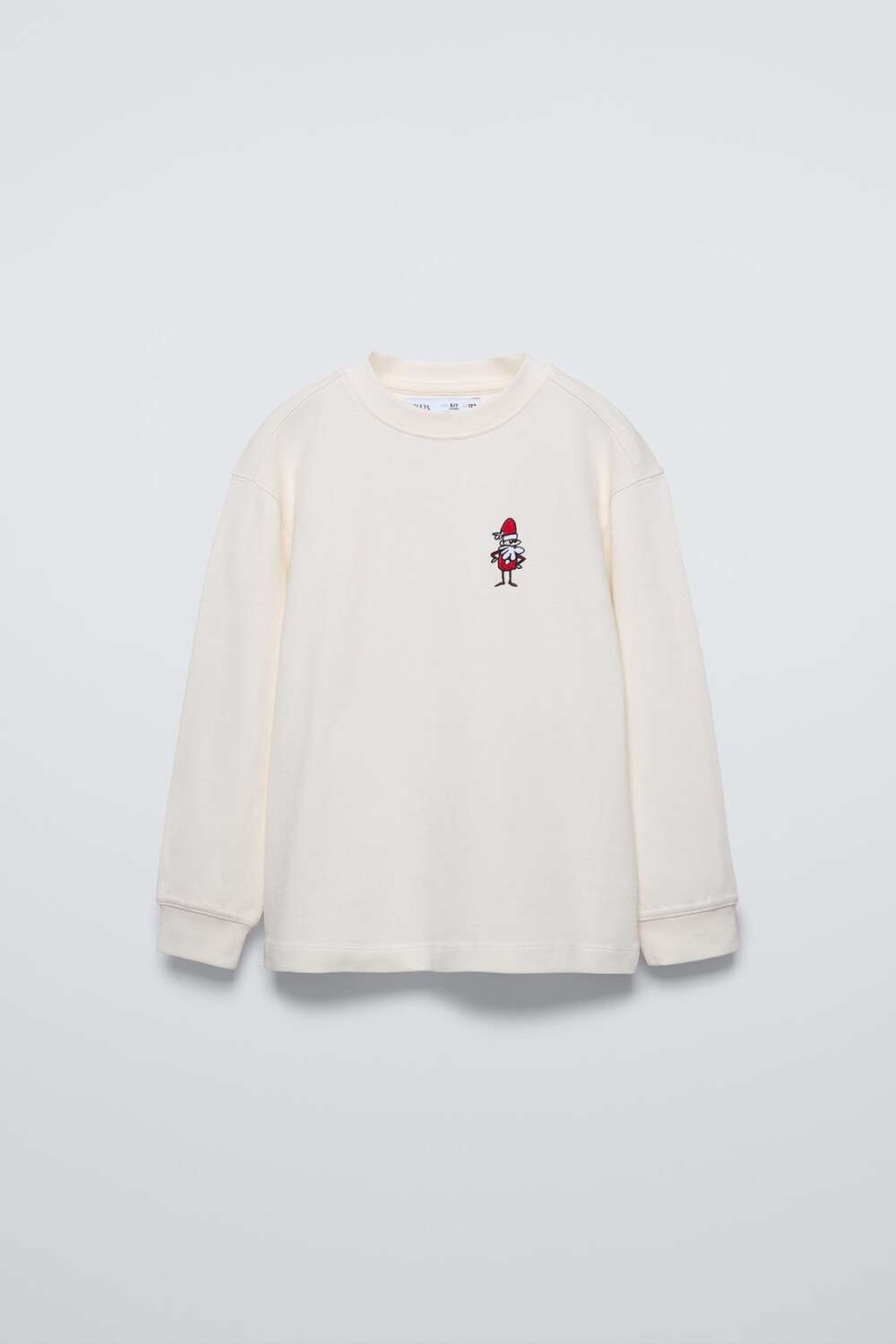 

Футболка с вышитой «дед мороз» ZARA, экрю