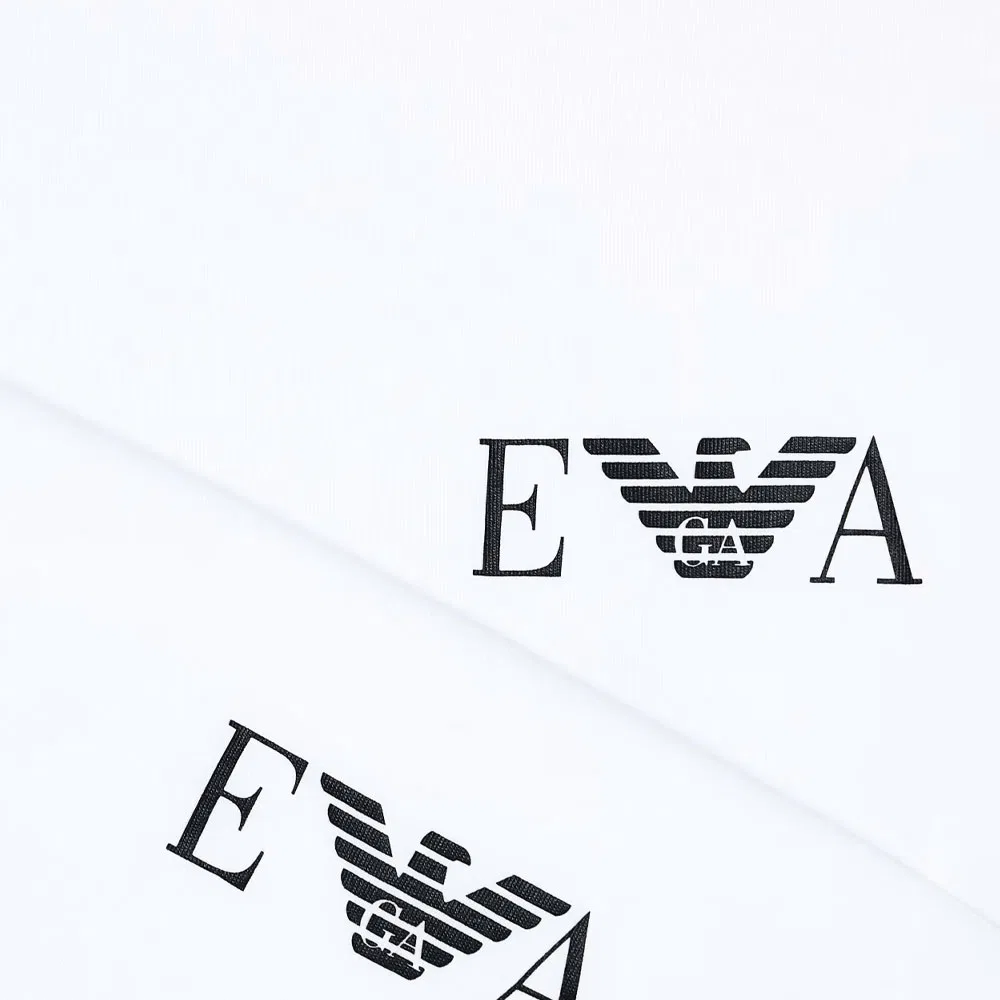 Комплект из 2 облегающих футболок для отдыха из стрейч-джерси EMPORIO ARMANI, White — фото 4